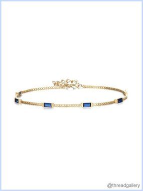 925 Sterling Silver Emerald Cut Tennis Bracelet Adjustable Gift for Women